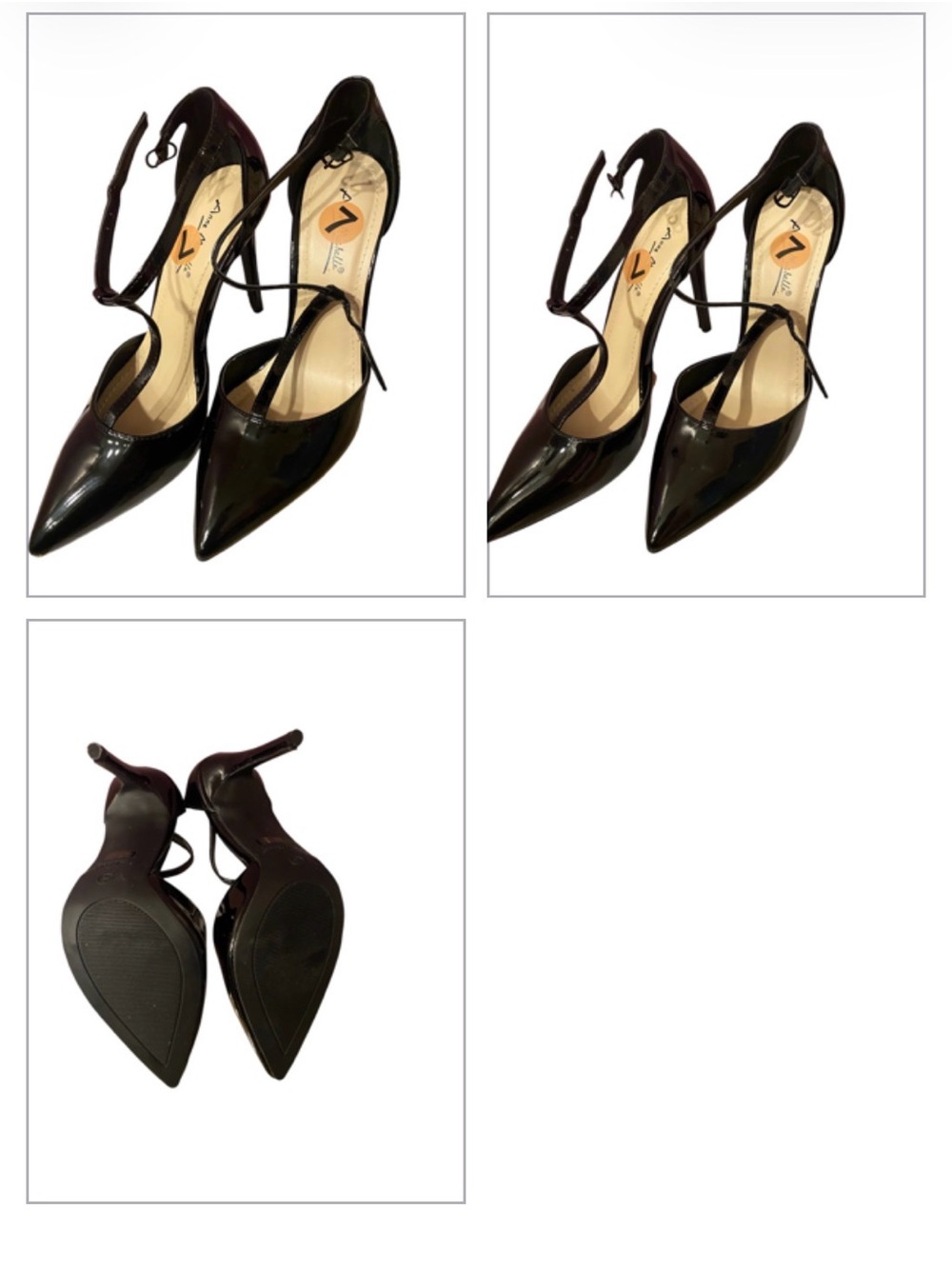 Patent Pointed-Toe Ankle-Strap Pumps - Black
